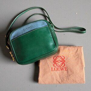 LOEWE Vintage Velazquez Twist Crossbody Bag | Green & Blue